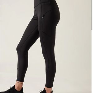 Athleta Rainer 7/8 tights (brushed/lined), size L
